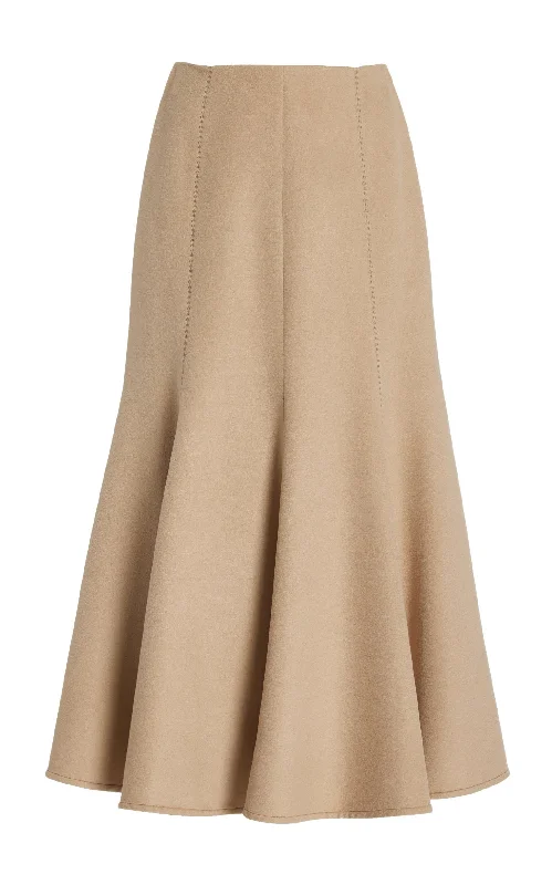 Amy Skirt in Camel Winter Silk