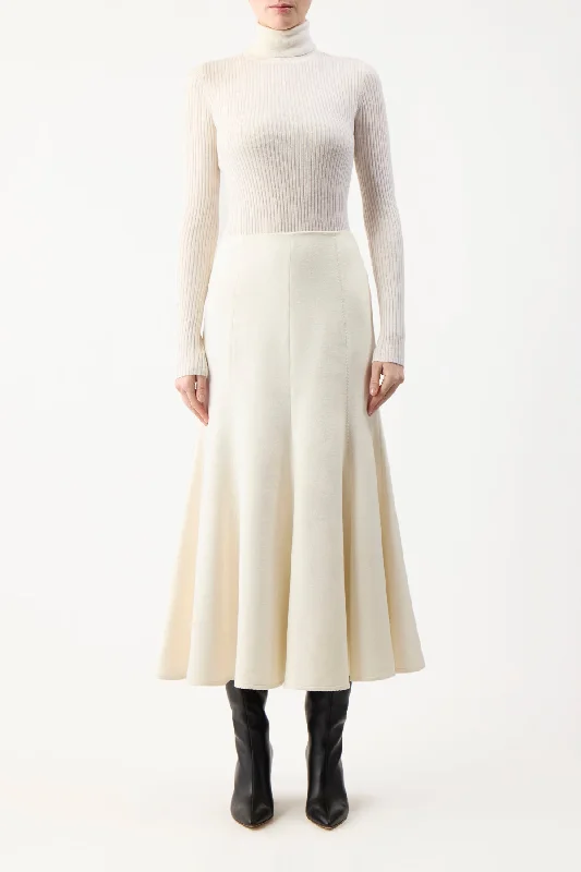 Amy Skirt in Ivory Winter Silk