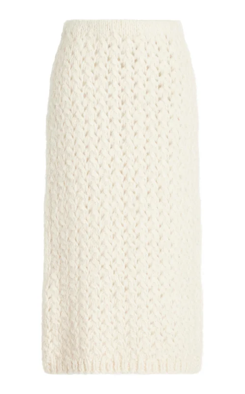 Collin Knit Skirt in Ivory Welfat Cashmere