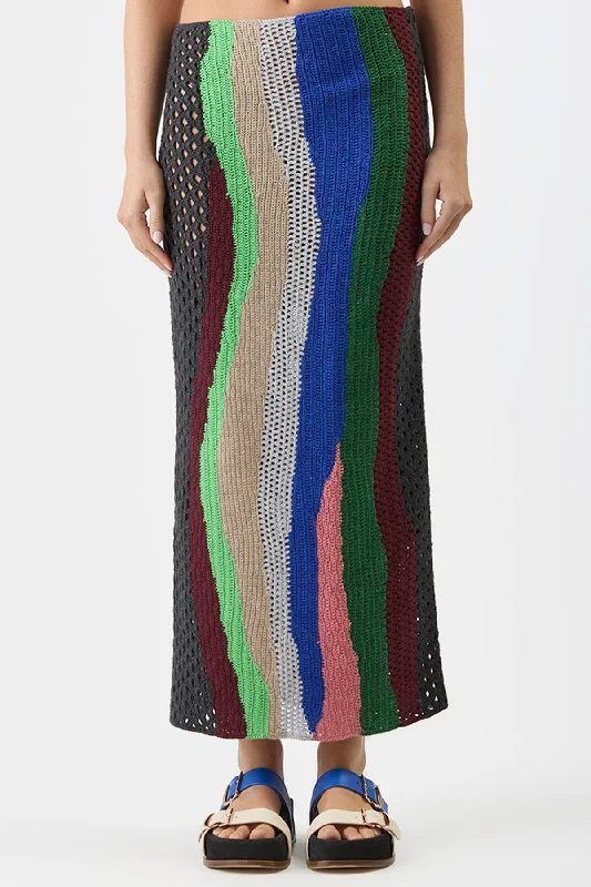 Fatima Crochet Skirt in Multi Cashmere