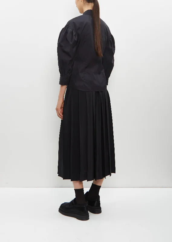 Long Pleated Elasticated Waist Kilt Skirt