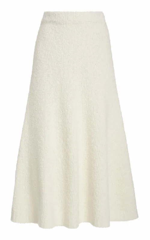 Pablo Knit Skirt in Ivory Cashmere Boucle