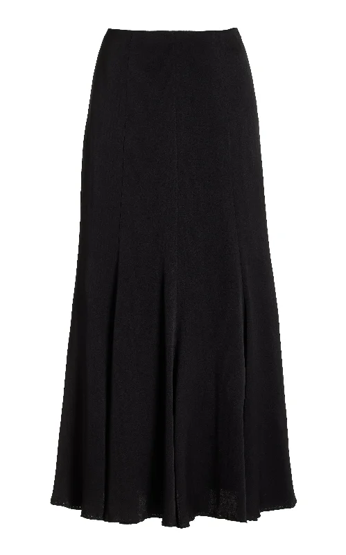 Ricky Skirt in Black Silk Satin