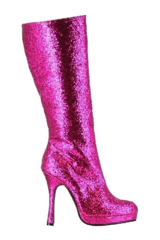 421-ZARA Knee Boot  | Fuchsia Glitter