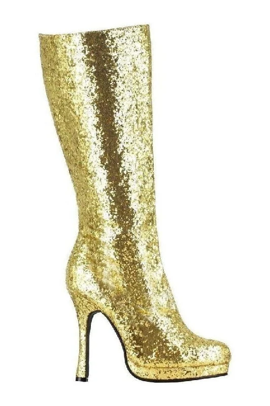 421-ZARA Knee Boot  | Gold  Glitter