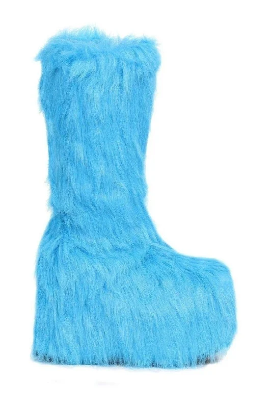 500-FUZZ Festival Boot | Blue Faux Leather