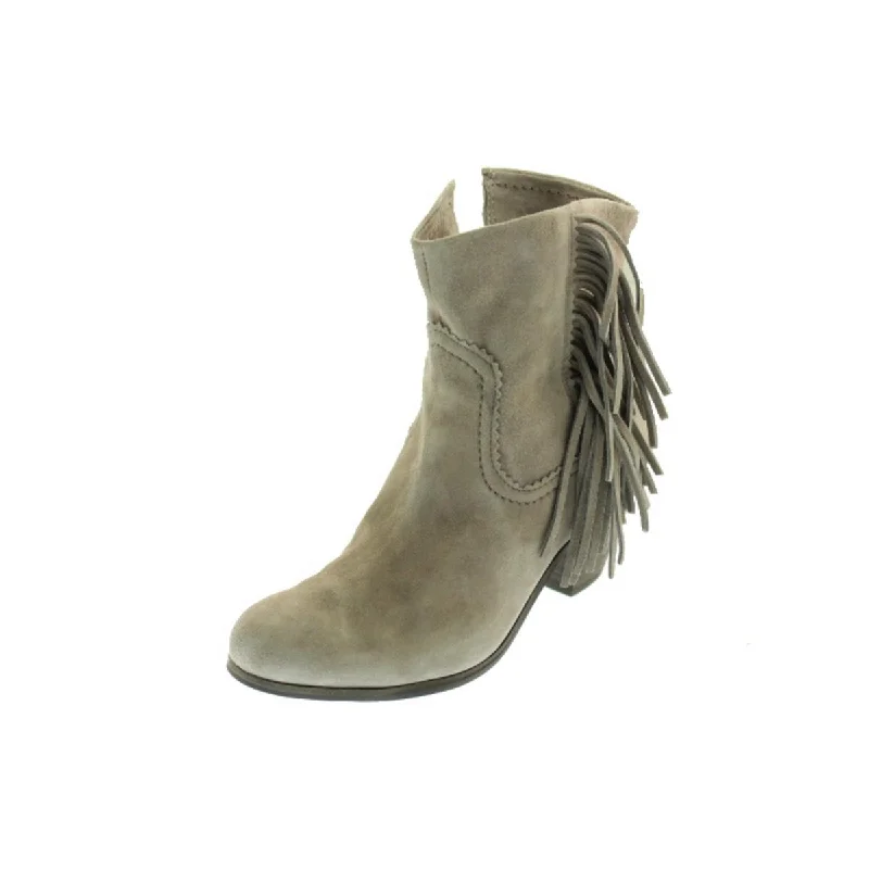 Louie Womens Suede Fringe Ankle Boots