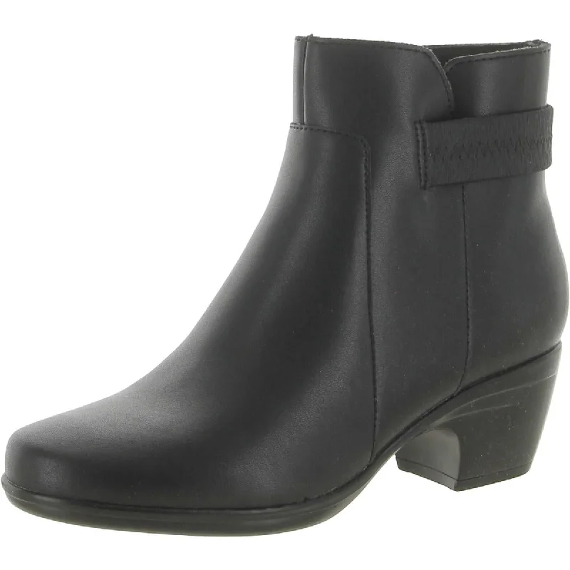 Womens Faux Leather Zip Up Ankle Boots