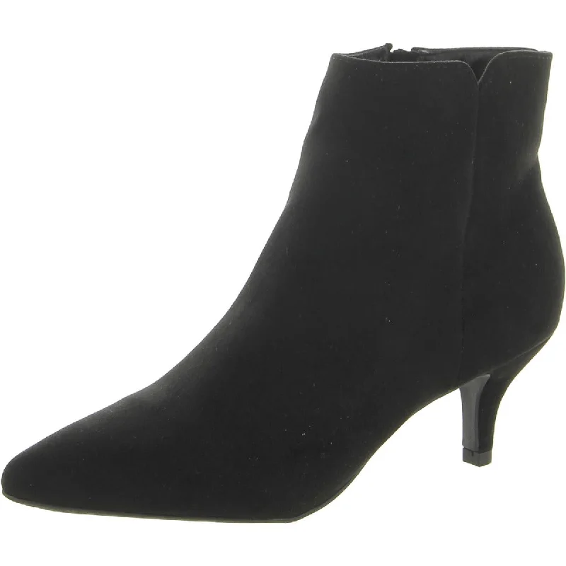 Womens Pointed Toe Heeled Ankle Boots