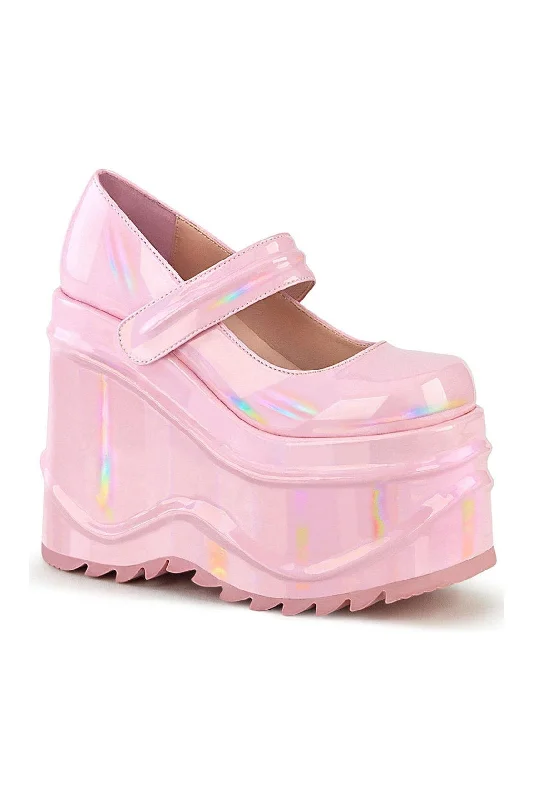 WAVE-32 Mary Jane | Hologram Faux Leather