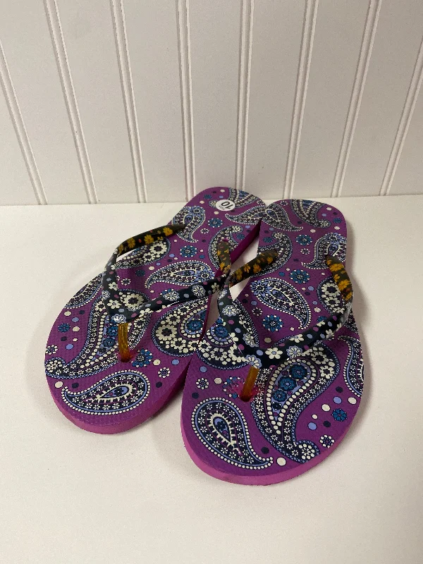 Sandals Flip Flops By Vera Bradley In Purple, Size: 10