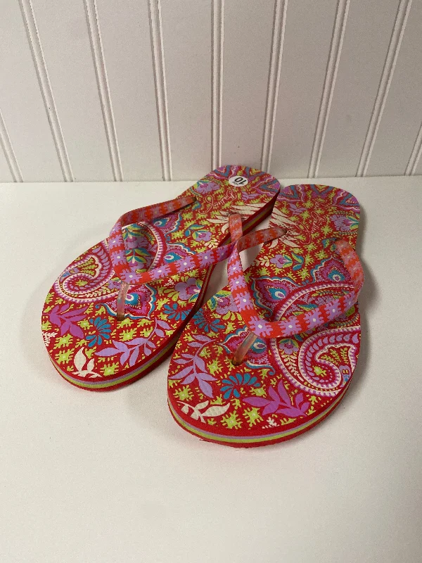 Sandals Flip Flops By Vera Bradley In Red, Size: 10