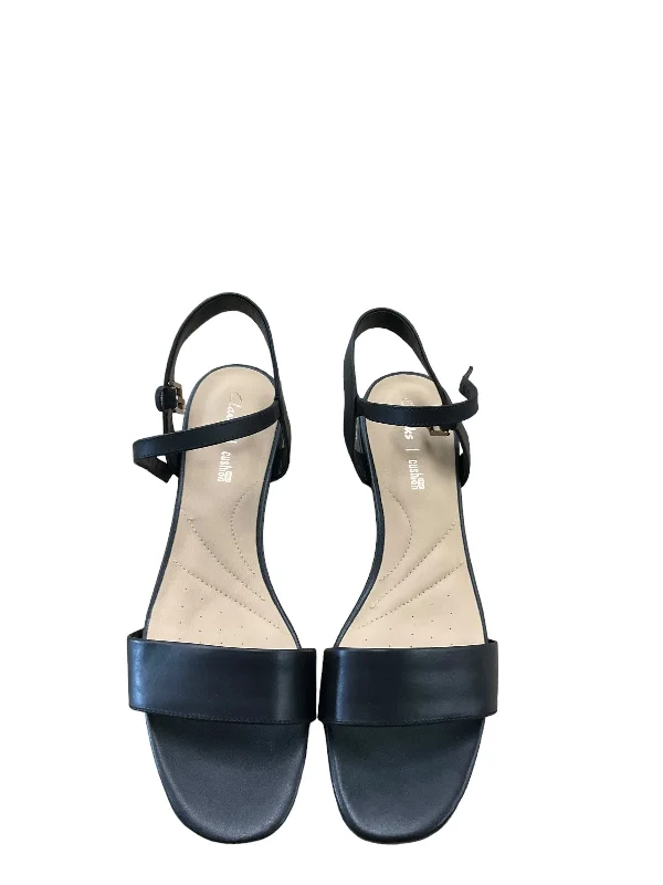 Sandals Heels Block By Clarks In Black, Size: 10