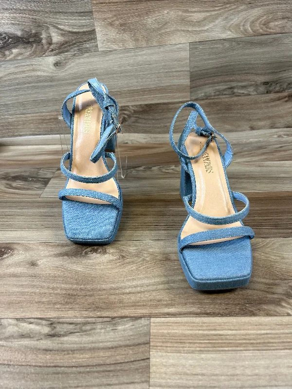 Sandals Heels Block By Cmf In Blue, Size: 9