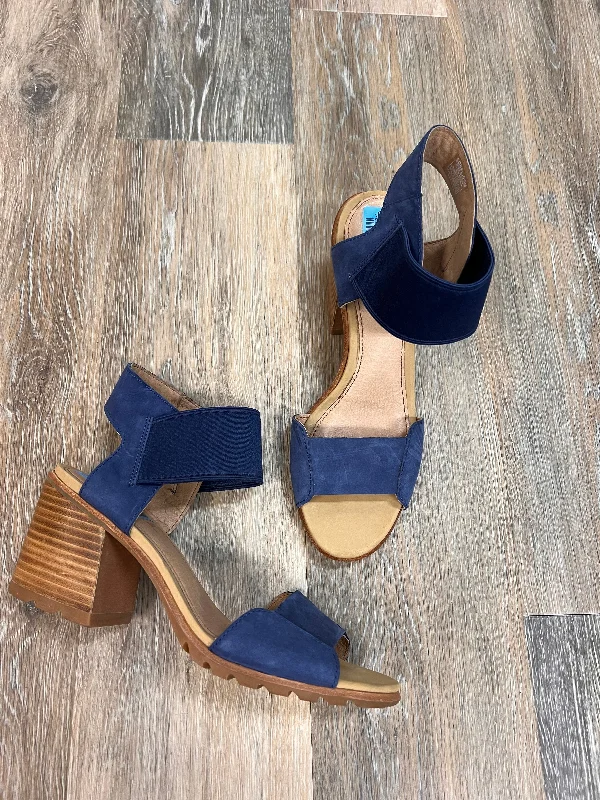 Sandals Heels Block By Sorel In Blue, Size: 9.5