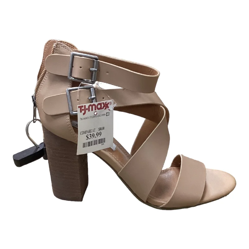 Sandals Heels Block By Steve Madden In Brown, Size: 7.5