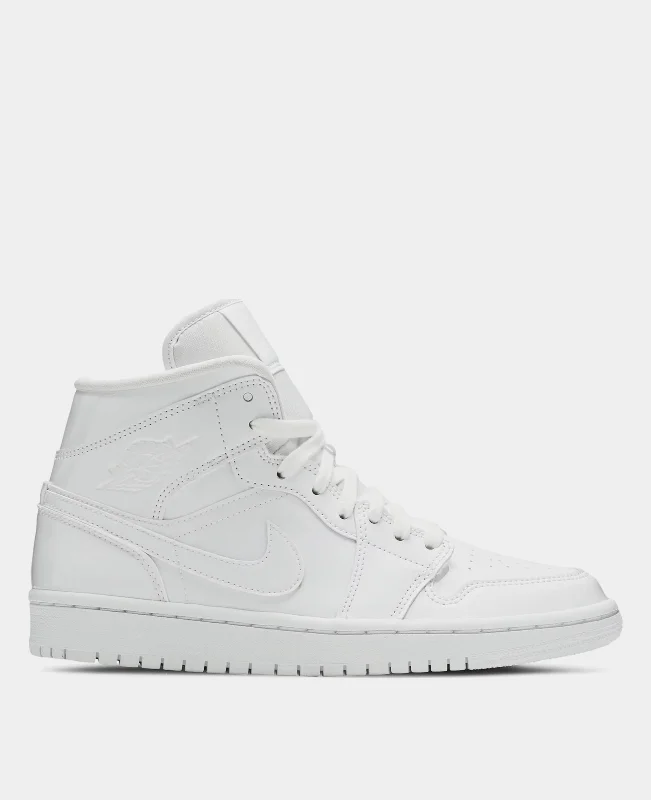 Wmns Air Jordan 1 Mid Triple White 00821A