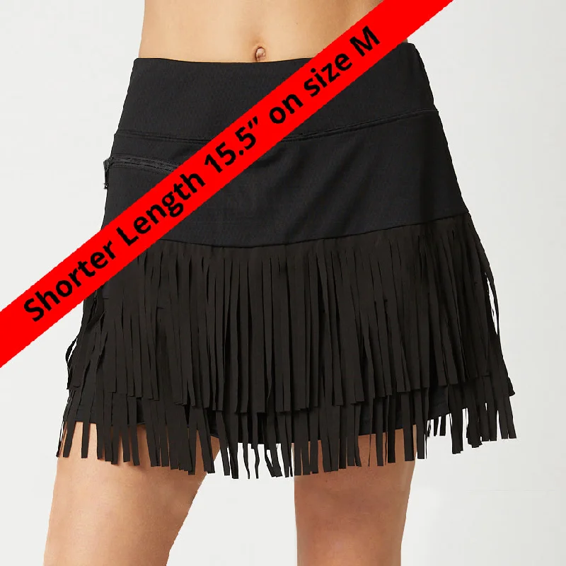 Fringe Skort 15 inch - Black