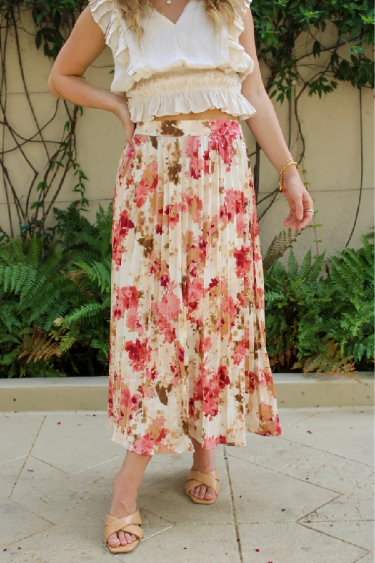 Strawberry Wine Midi Skirt