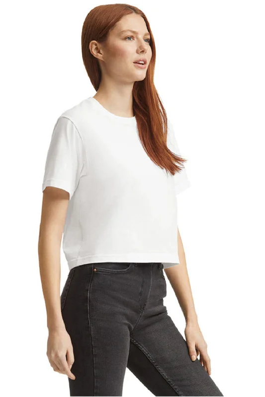 American Apparel Womens Fine Jersey Boxy Short Sleeve Crewneck T-Shirt - White