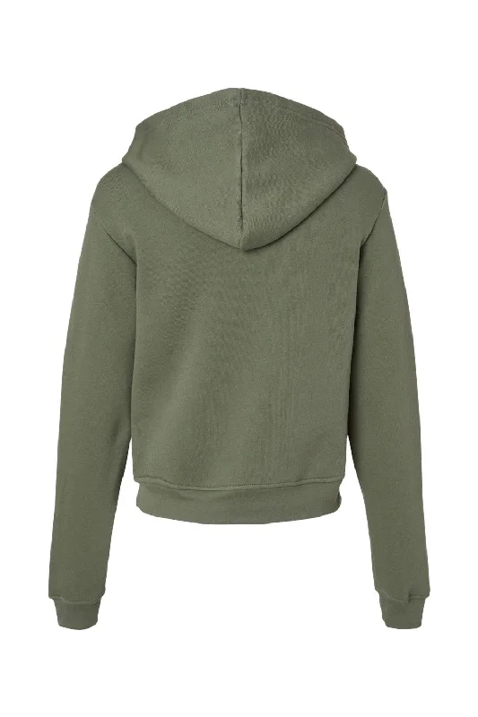 Bella + Canvas Womens Classic Hooded Sweatshirt Hoodie - Military Green - NEW