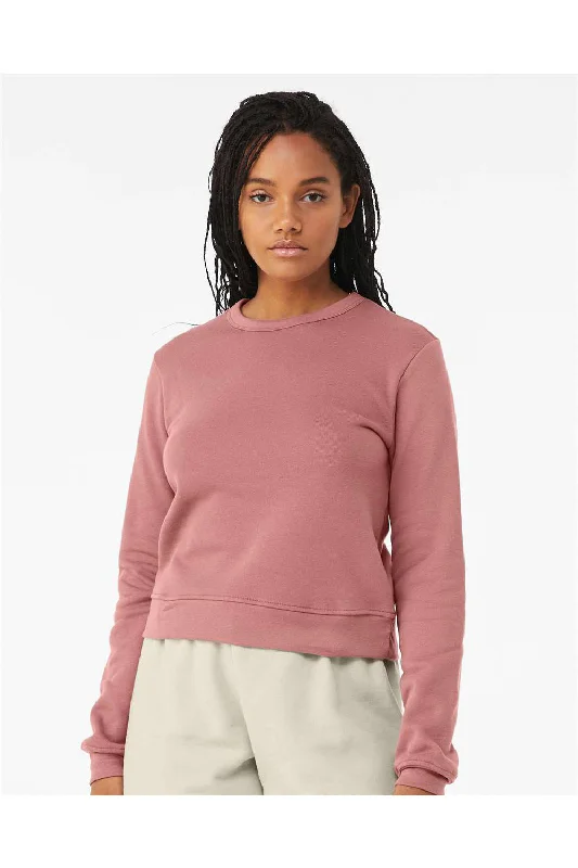 Bella + Canvas Womens Sponge Fleece Classic Crewneck Sweatshirt - Mauve - NEW