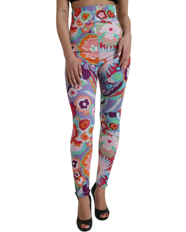 Dolce & Gabbana Floral High Waist Leggings Pants