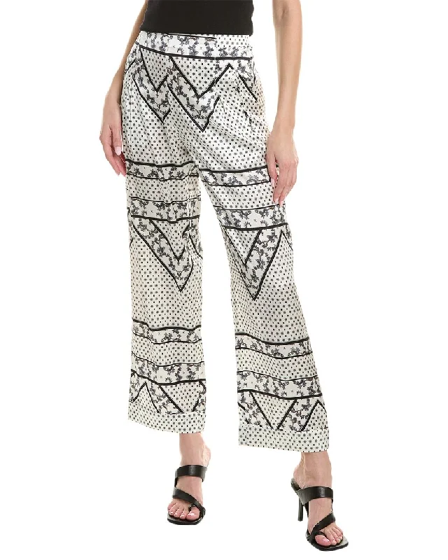 Ganni Printed Silk-Blend Pant