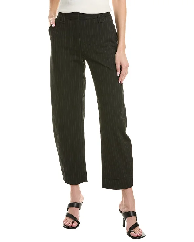 Ganni Stretch Stripe Mid-Waist Pant