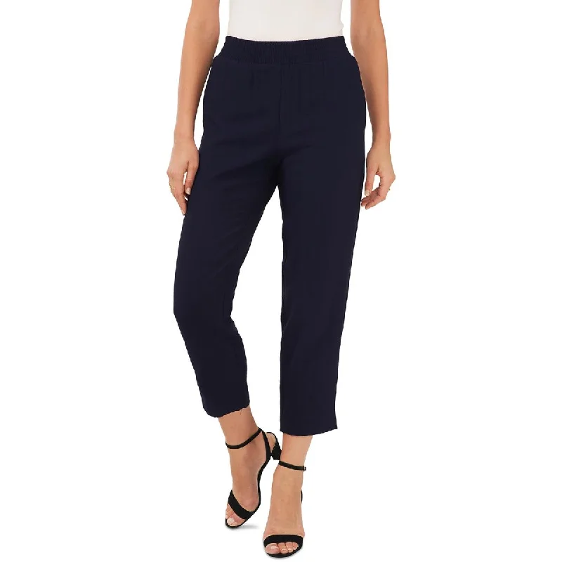 Womens High Rise Cropped Straight Leg Pants