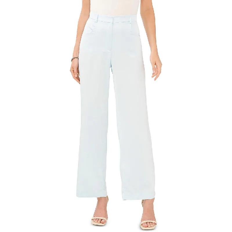 Womens High Waist Textured Wide Leg Pants