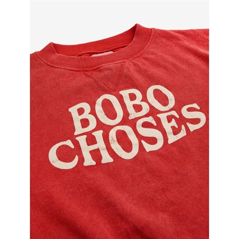 Bobo Choses Stripes Sweatshirt Round Neck Red