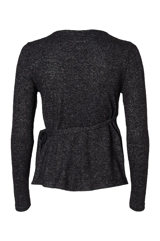 Boxercraft Womens Cuddle Wrap Sweatshirt - Heather Black - NEW