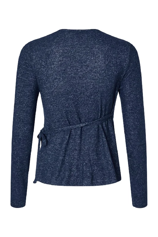 Boxercraft Womens Cuddle Wrap Sweatshirt - Heather Navy Blue - NEW