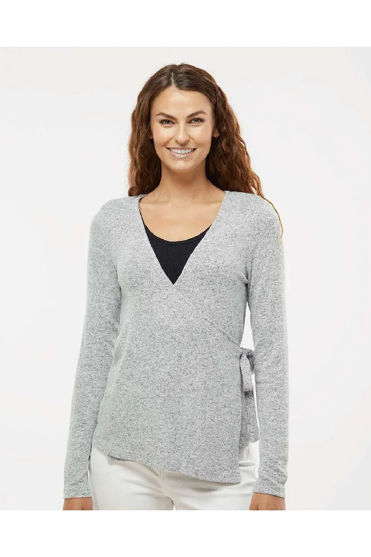 Boxercraft Womens Cuddle Wrap Sweatshirt - Heather Oxford Grey - NEW