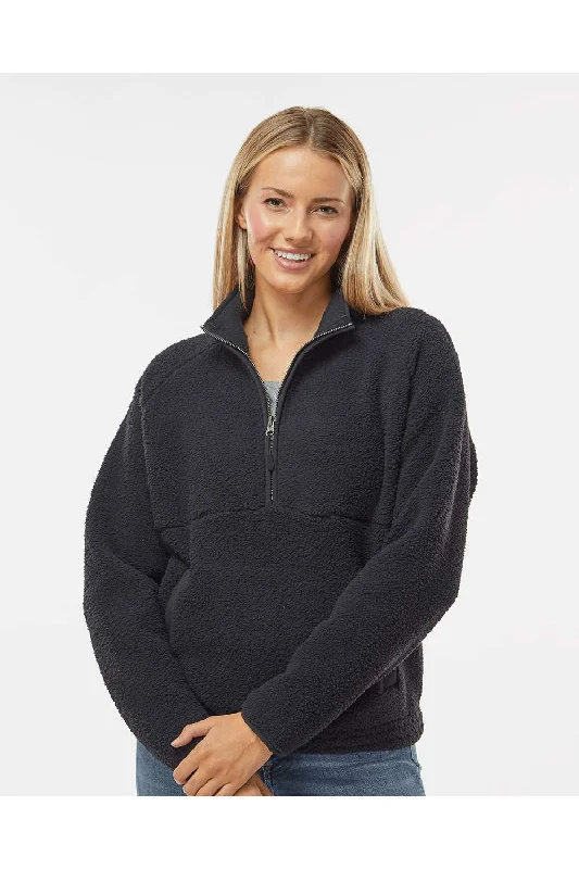 Boxercraft Womens Everest 1/4 Zip Sweatshirt - Black - NEW