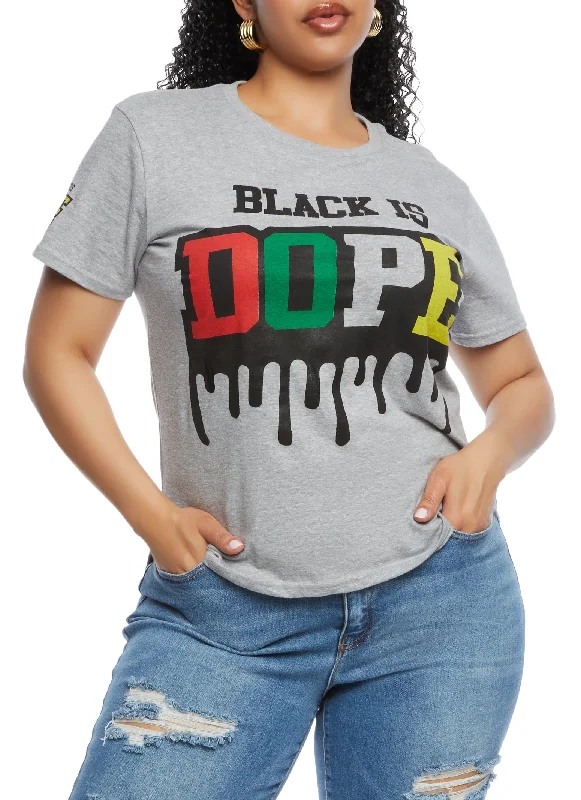 Plus Size Black Is Dope High Low Tee