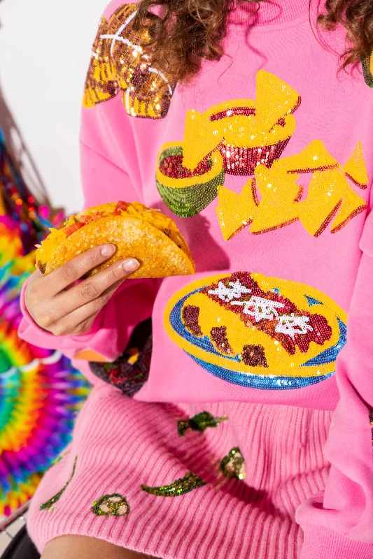 Hot Pink Mexican Food Sweatshirt