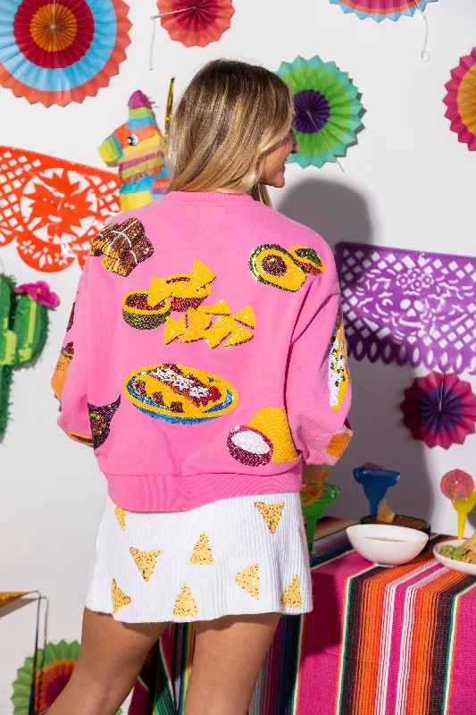 Hot Pink Mexican Food Sweatshirt