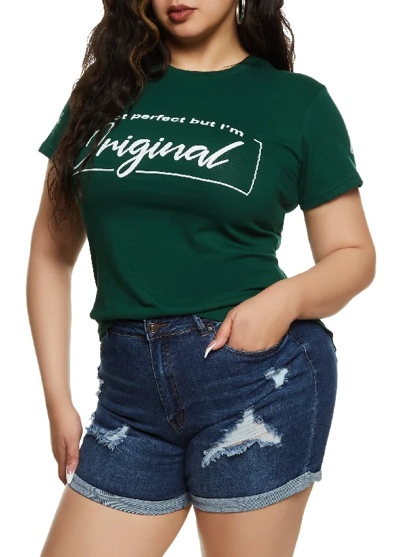 Plus Size Im Not Perfect But Im Original High Low Tee