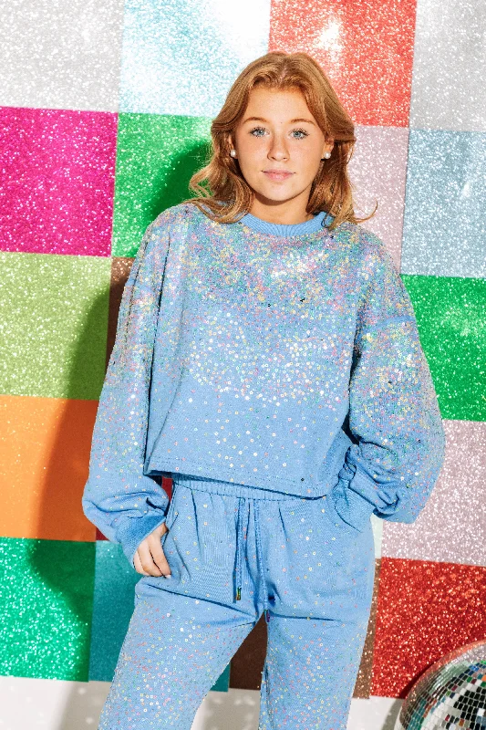 Indigo Scattered Sequin Sweatshirt