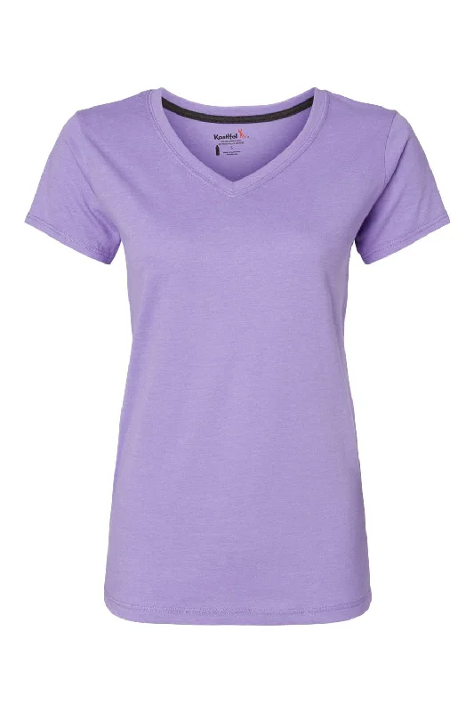 Kastlfel Womens Recycled Soft Short Sleeve V-Neck T-Shirt - Violet Purple - NEW