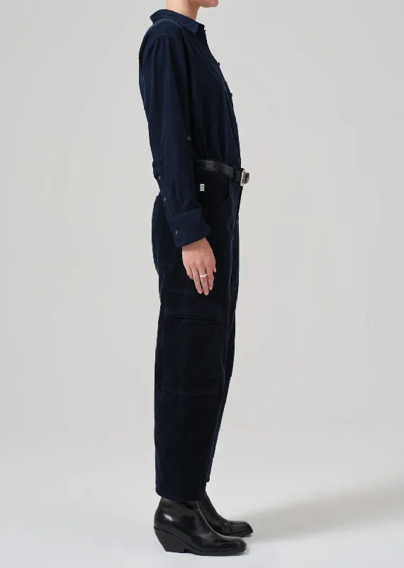 Marcelle Low Slung Easy Cargo Corduroy in Navy