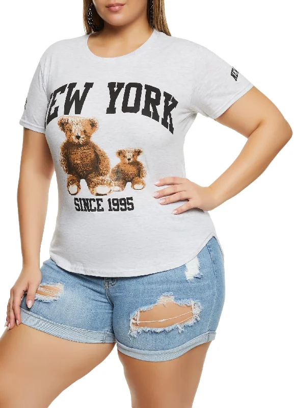 Plus Size New York Since 1995 Bear Graphic Tee