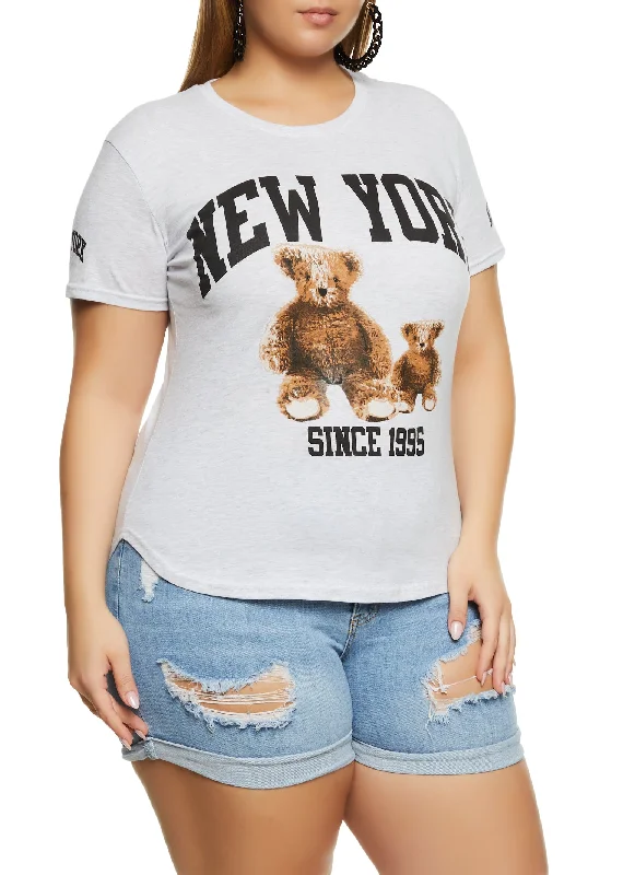 Plus Size New York Since 1995 Bear Graphic Tee