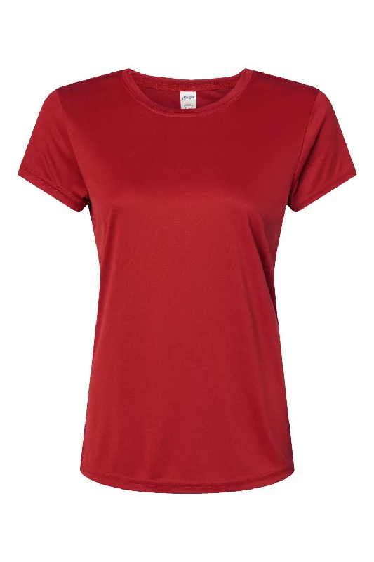 Paragon Womens Islander Performance Moisture Wicking Short Sleeve Crewneck T-Shirt - Red - NEW