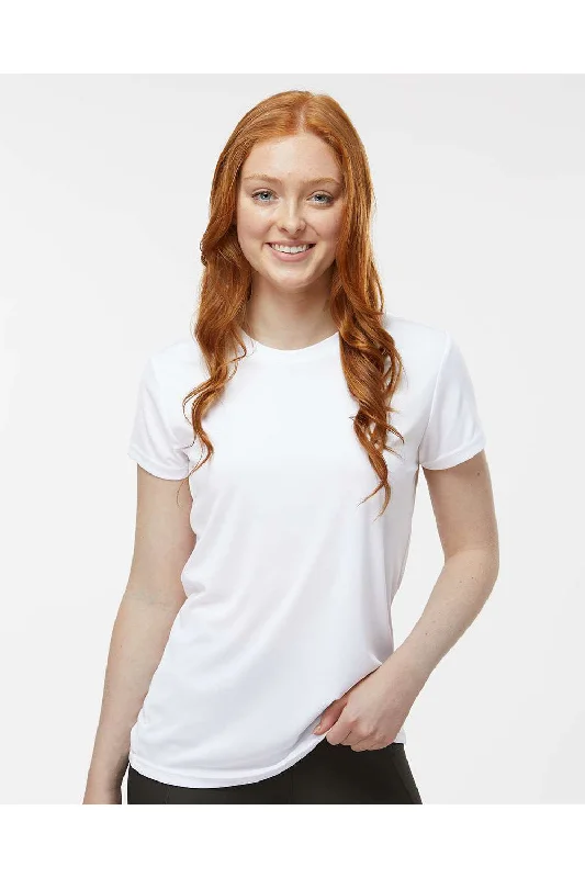 Paragon Womens Islander Performance Moisture Wicking Short Sleeve Crewneck T-Shirt - White - NEW