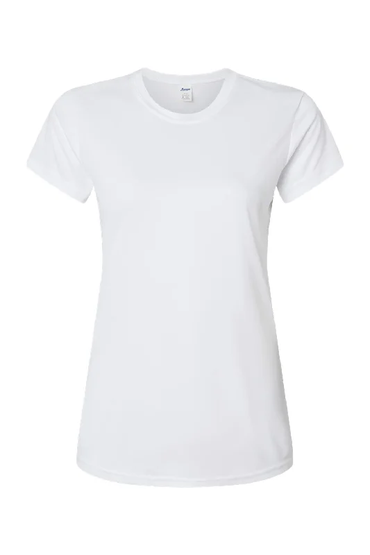 Paragon Womens Islander Performance Moisture Wicking Short Sleeve Crewneck T-Shirt - White - NEW