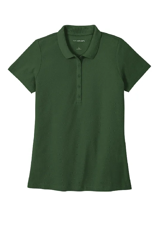 Port Authority Womens React SuperPro Snag Resistant Short Sleeve Polo Shirt - Dark Green