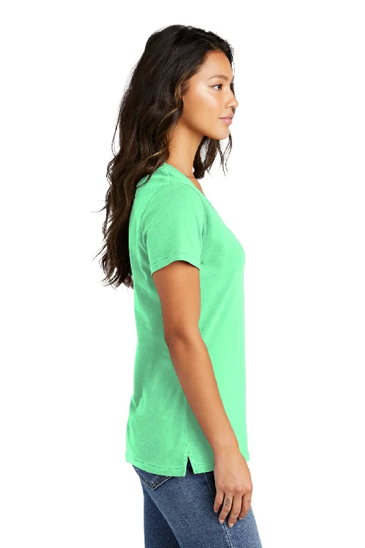 Port & Company Womens Beach Wash Garment Dyed Short Sleeve V-Neck T-Shirt - Jadeite Green